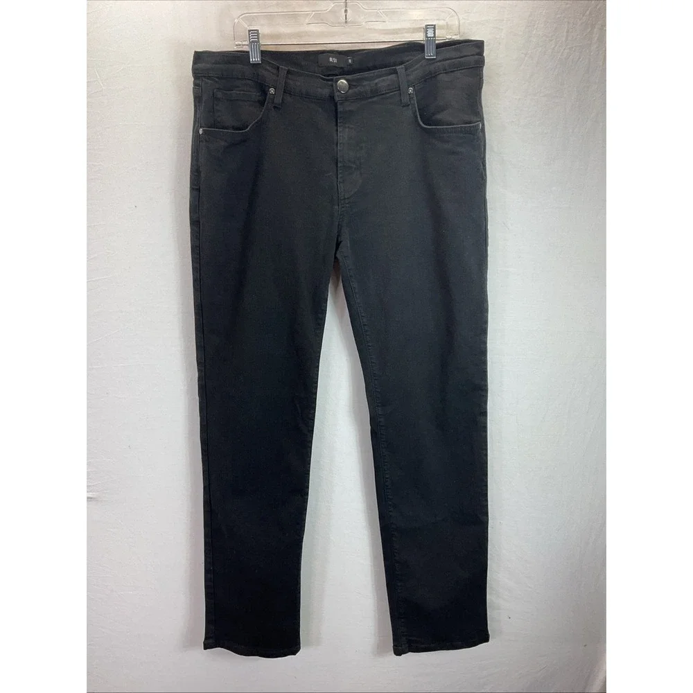 RYE 51 Men's Jeans 40 x 34 Onyx Black Stretch Denim Pants Made in Turkey R 51